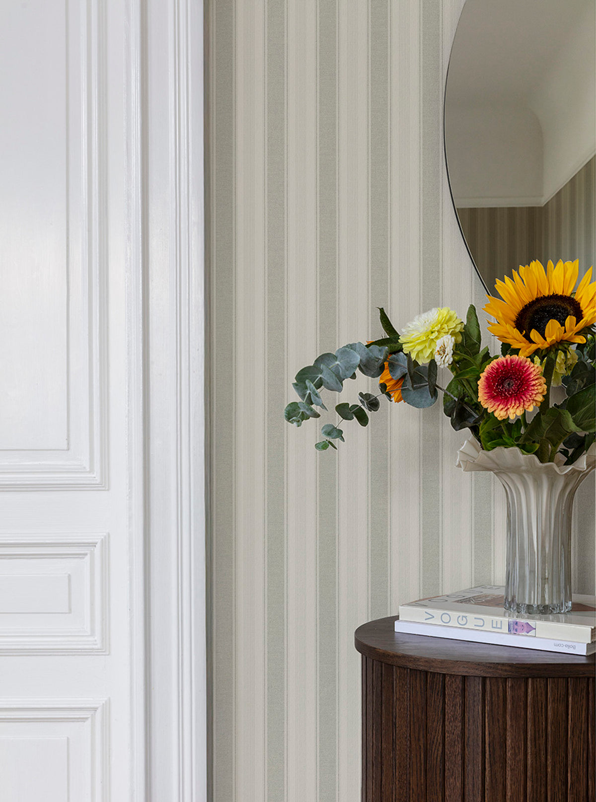 Erik Stripe Classical Wallpaper – Grey