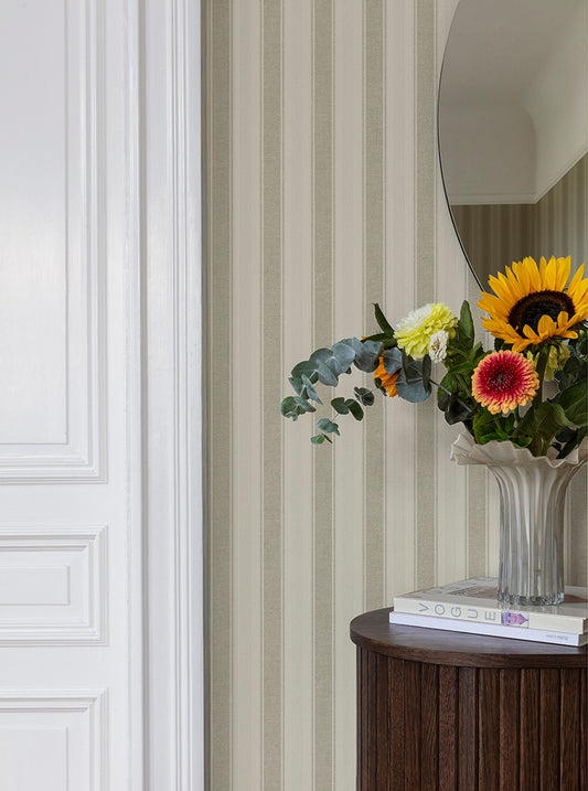 Erik Stripe Classical Wallpaper – Sand