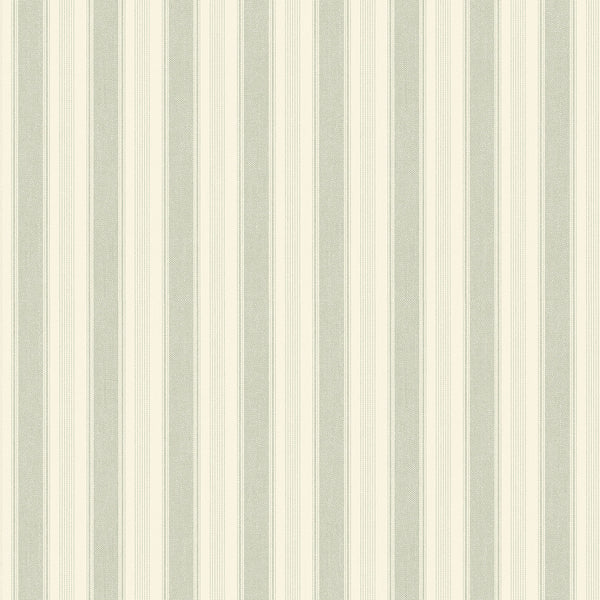Sample – Erik Stripe Classical Wallpaper – Foggy Green