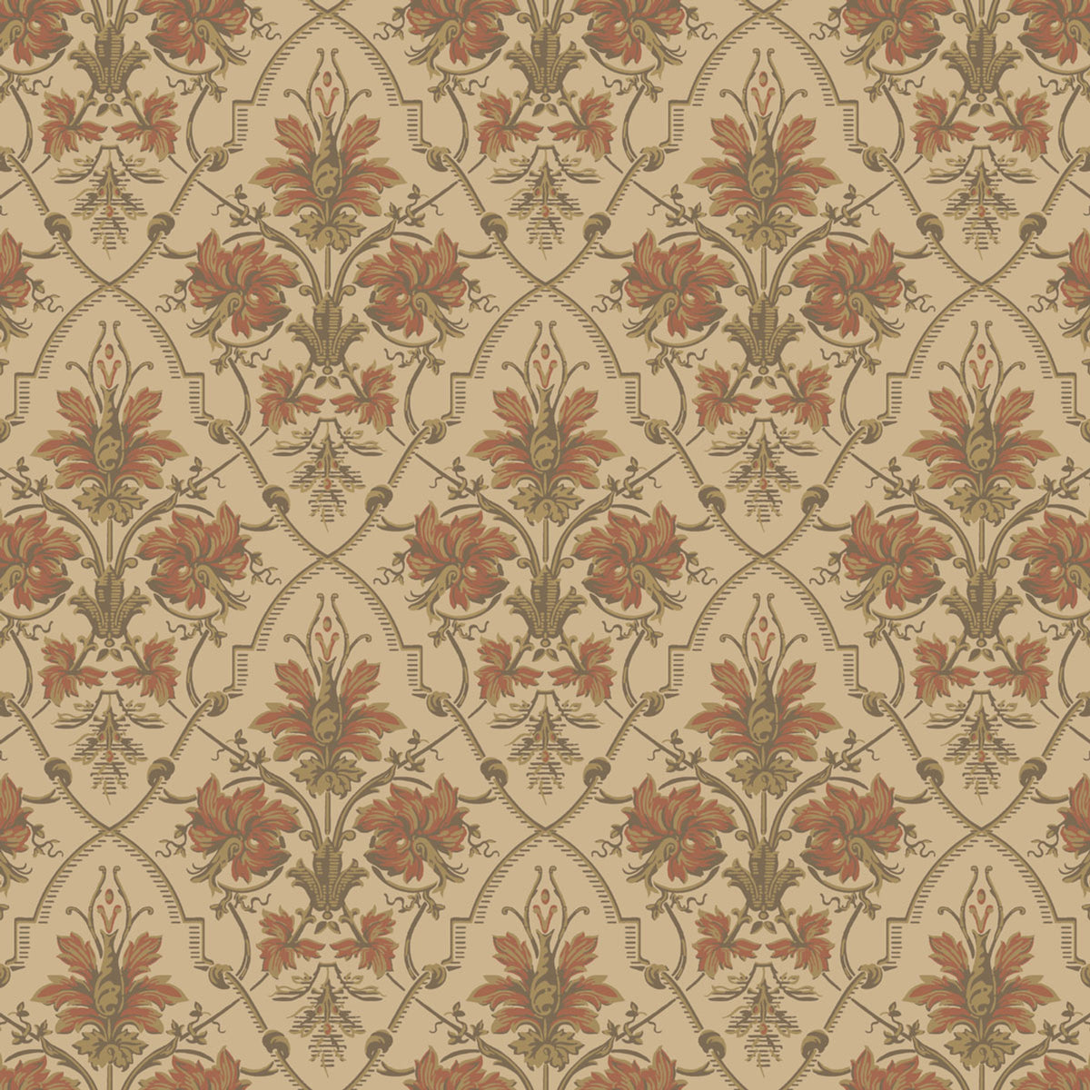 Viktoria Historical Wallpaper – Red