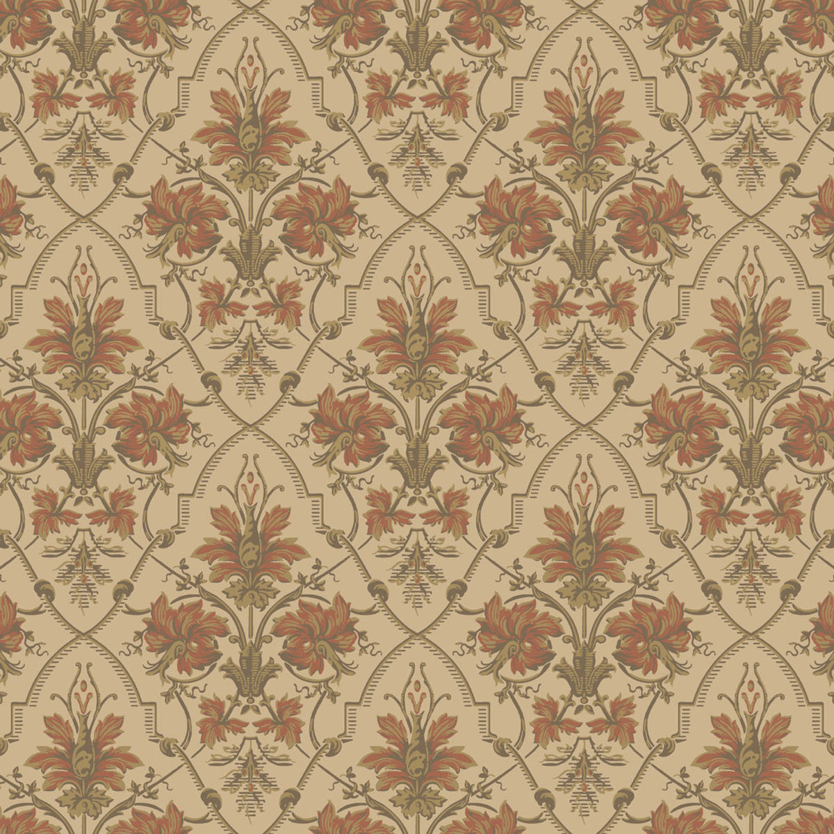 Sample - Viktoria Historical Wallpaper - Red