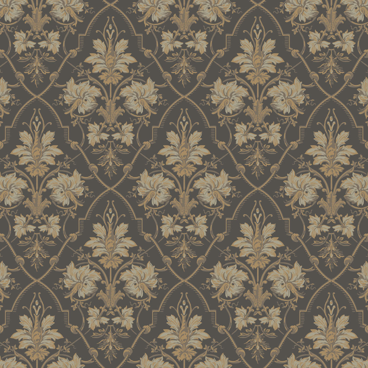 Viktoria Historical Wallpaper – Black