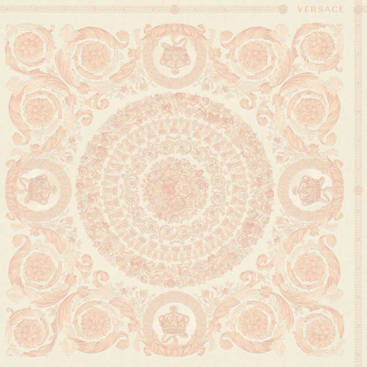 Versace Crown Moulding Wallpaper - Pink/Silver