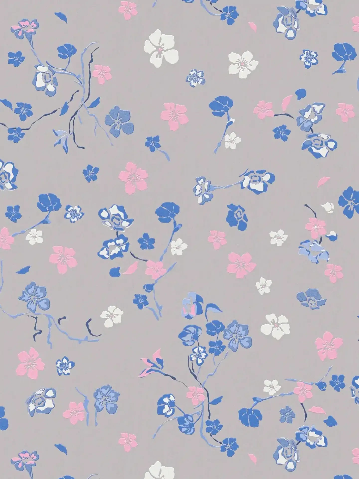Paradise Blooms Wallpaper - House of Turnowsky - Grey/Blue