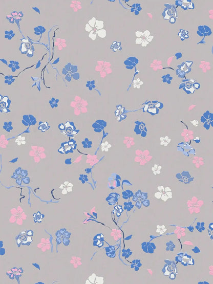 Paradise Blooms Wallpaper - House of Turnowsky - Grey/Blue