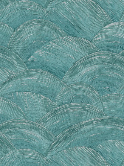 Wave Wallpaper - Green/Silver