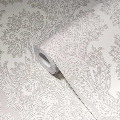 Damask Wallpaper - Beige