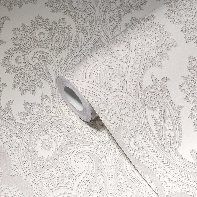 Damask Wallpaper - Beige