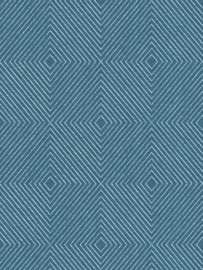 Metropolitan Grid - Abstract Vinyl Wallpaper - Blue