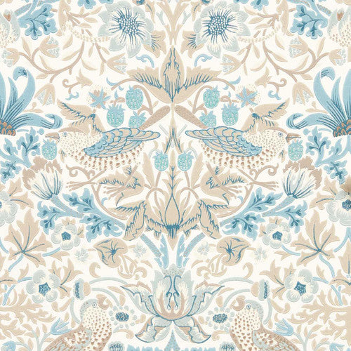 Sample - Strawberry Thief Wallpaper - Slate/Vellum