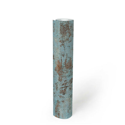 Tibo Grunge, rustic plaster look Wallpaper - Blue/Brown