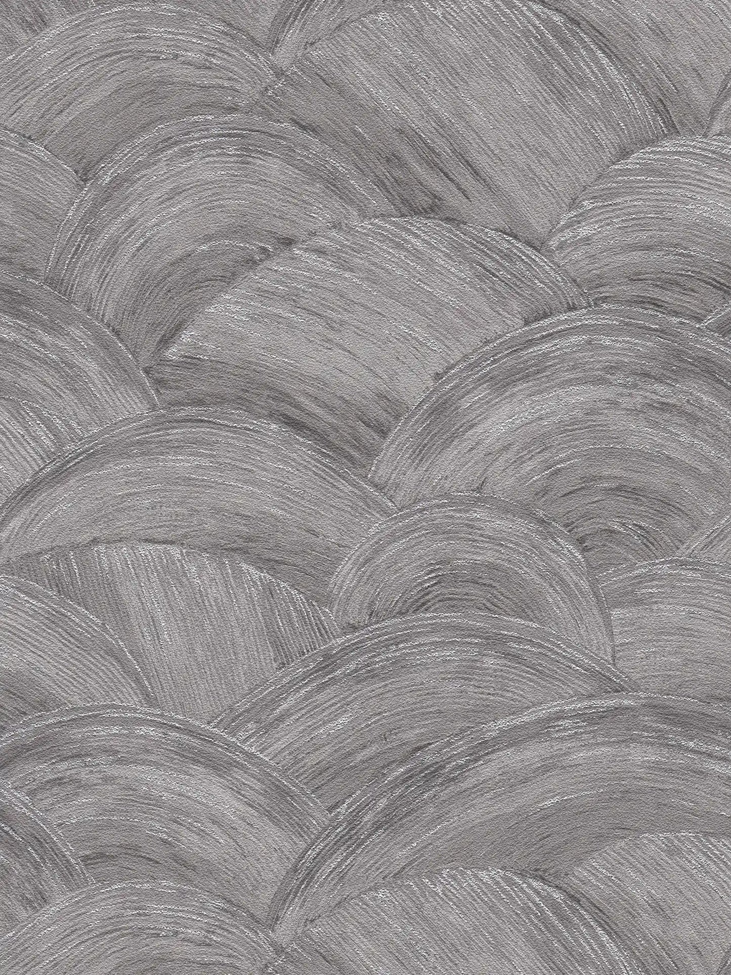 Wave Wallpaper - Grey/Silver
