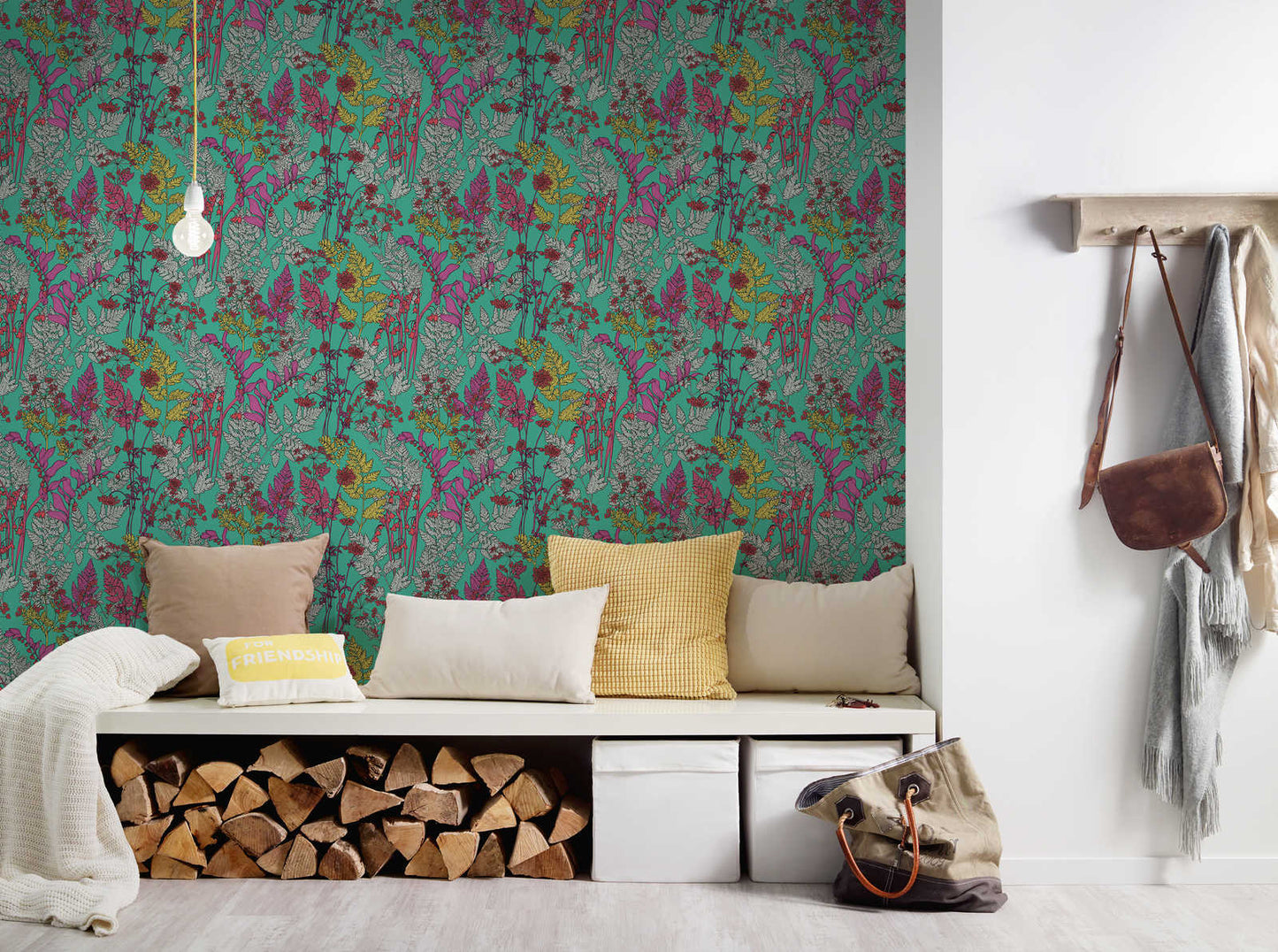 Floral Wallpaper - Teal