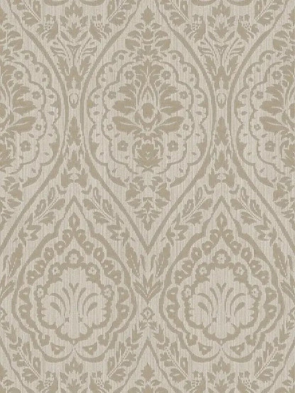 Textured Damask Textured Wallpaper - Beige Brown