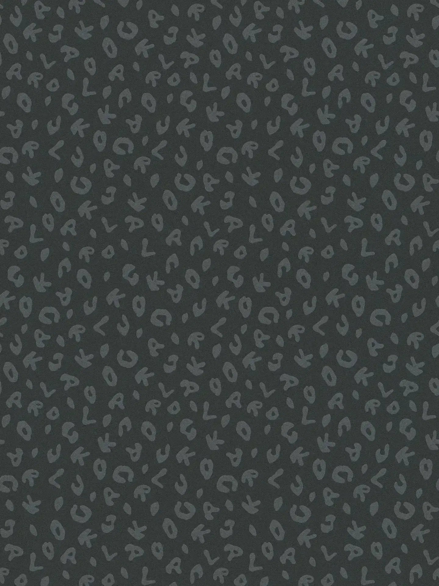 Leopard Alphabet Wallpaper - Charcoal - Discontinuing