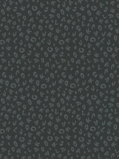 Leopard Alphabet Wallpaper - Charcoal - Discontinuing