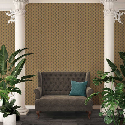 Hex Glamour Heavy Weight Wallpaper - Black & Biscuit