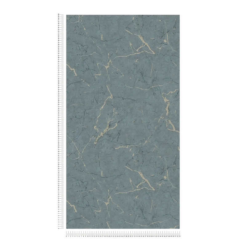 Marble Wallpaper - Blue/Creme/Green