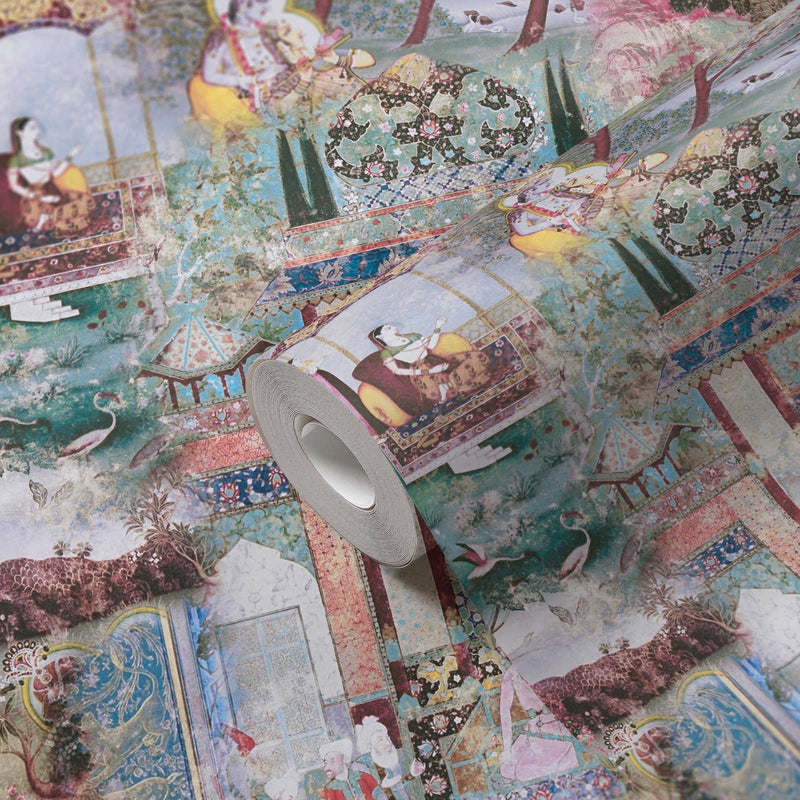 Echoes of Heritage - Vintage Wallpaper - Sage Green