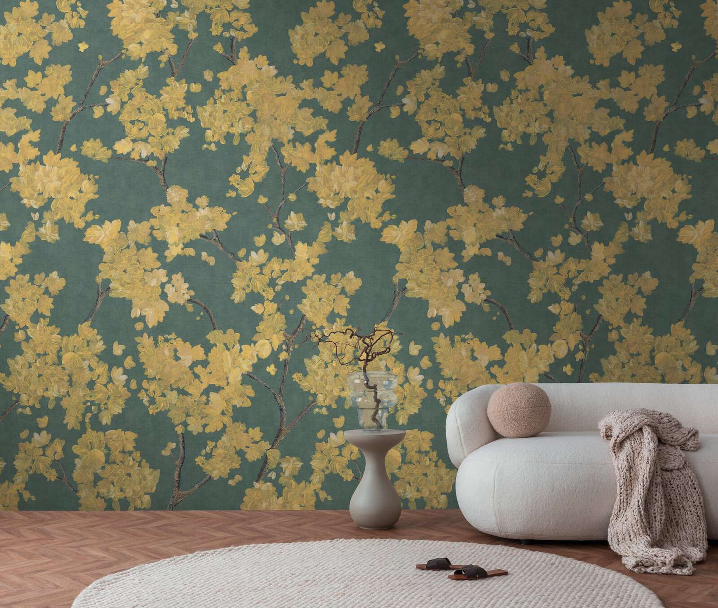 The Wall 4 - Hybrid Wallpaper Mural - Hot Spots - Soft Leaves