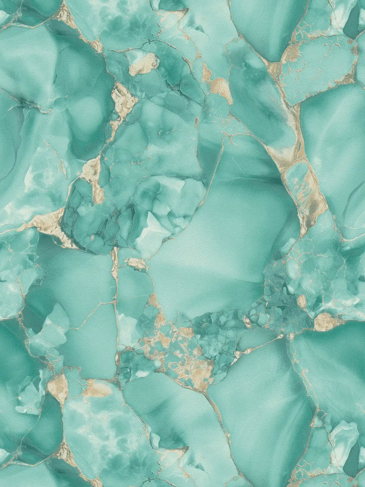 Aurum Gilded Marble wallpaper in teal – flat pattern