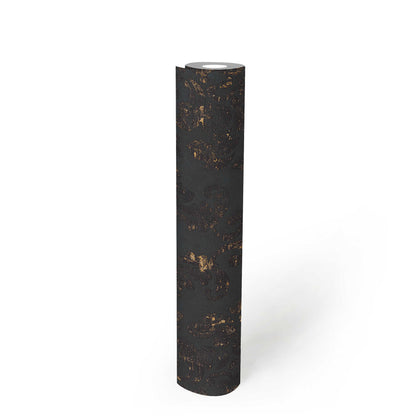 Baroque Damask Wallpaper - Black + Gold