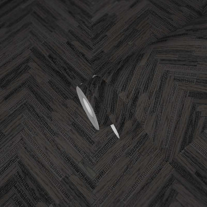 Versace Parquet Wallpaper - Grey/Black