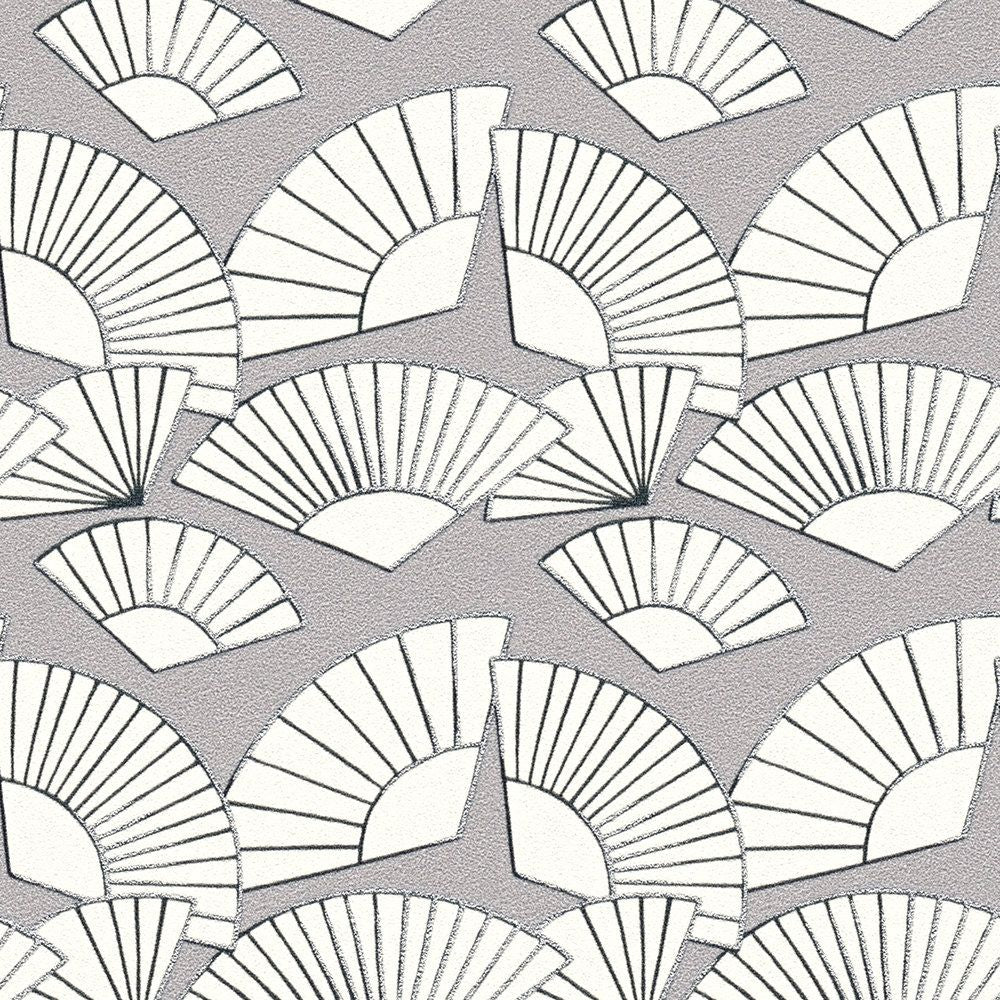 Deco Fanfare Heavy Weight Wallpaper  - Grey