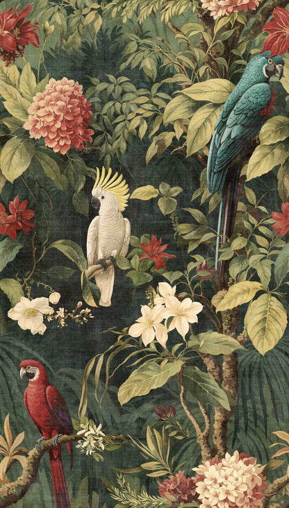The Wall 4 - Hybrid Wallpaper Mural - Cockatoo