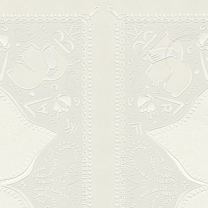 Paisley Block Heavy Weight Wallpaper  - White