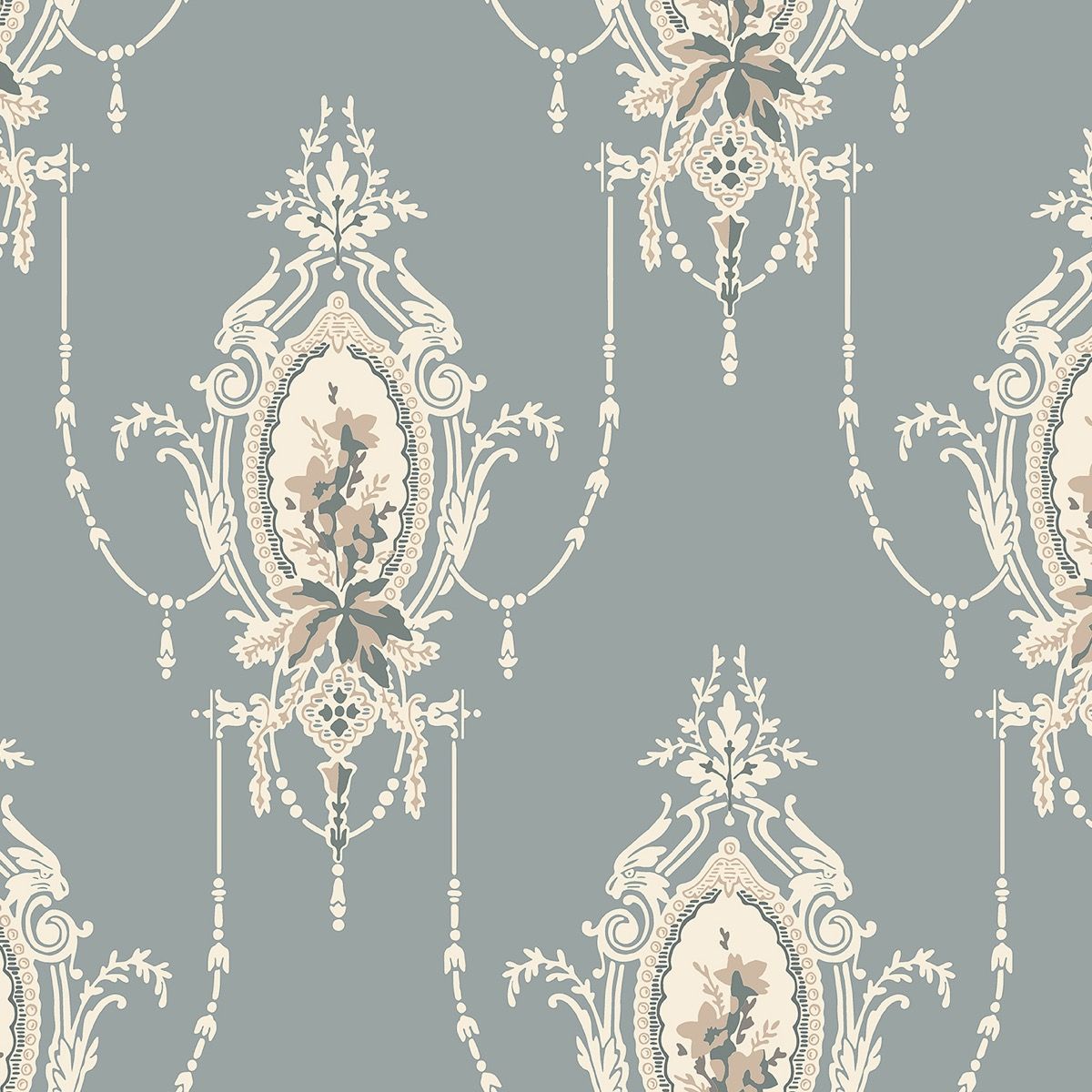 Sample - Edsbyn Historical Wallpaper - Blue