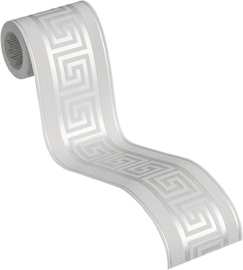 Metallic Meander Border - Grey - Self Adhesive