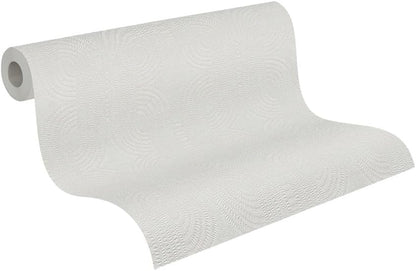 French Affair Wallpaper - White Metallic