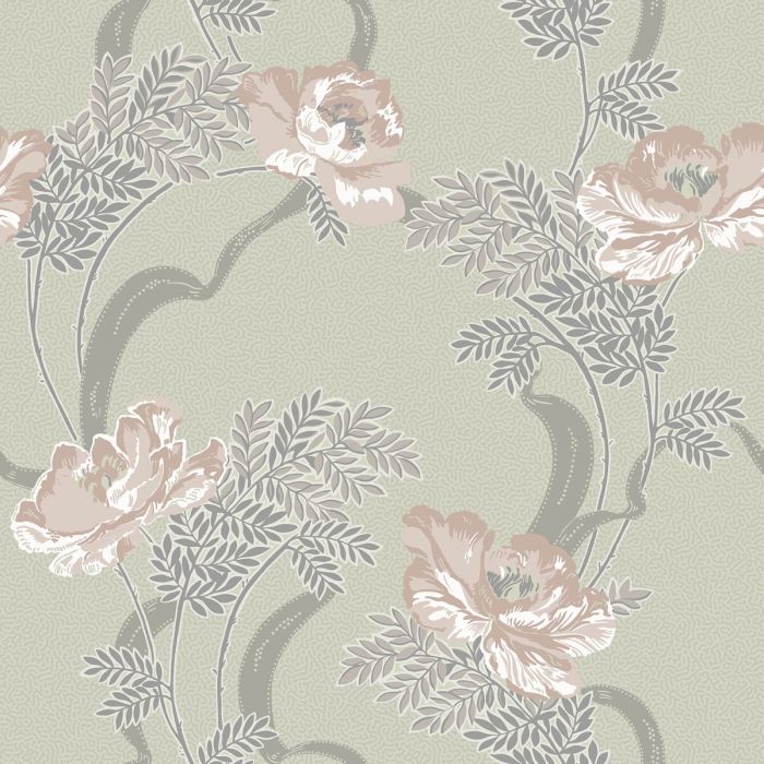 Sample - Ovansjo Poppy Wallpaper - Beige
