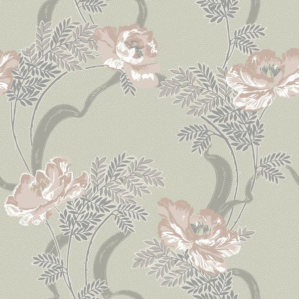 Sample - Ovansjo Poppy Wallpaper - Beige