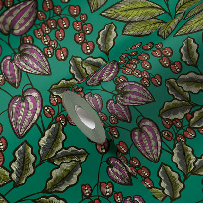 Floral Vine Wallpaper - Green