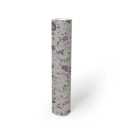Country floral bouquet, violet, green
