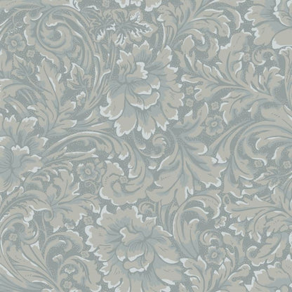 Idun Floral Symphony Wallpaper - Grey/Blue
