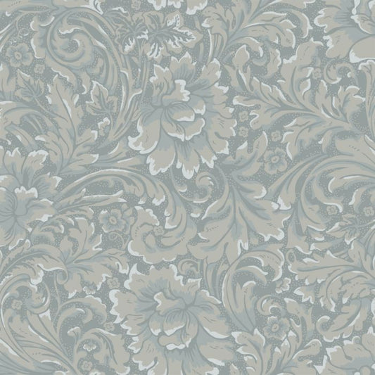 Idun Floral Symphony Wallpaper - Grey/Blue