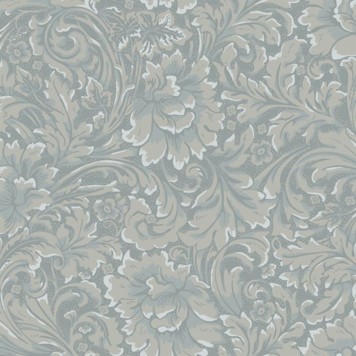 Sample - Idun Floral Symphony Wallpaper - Grey/Blue