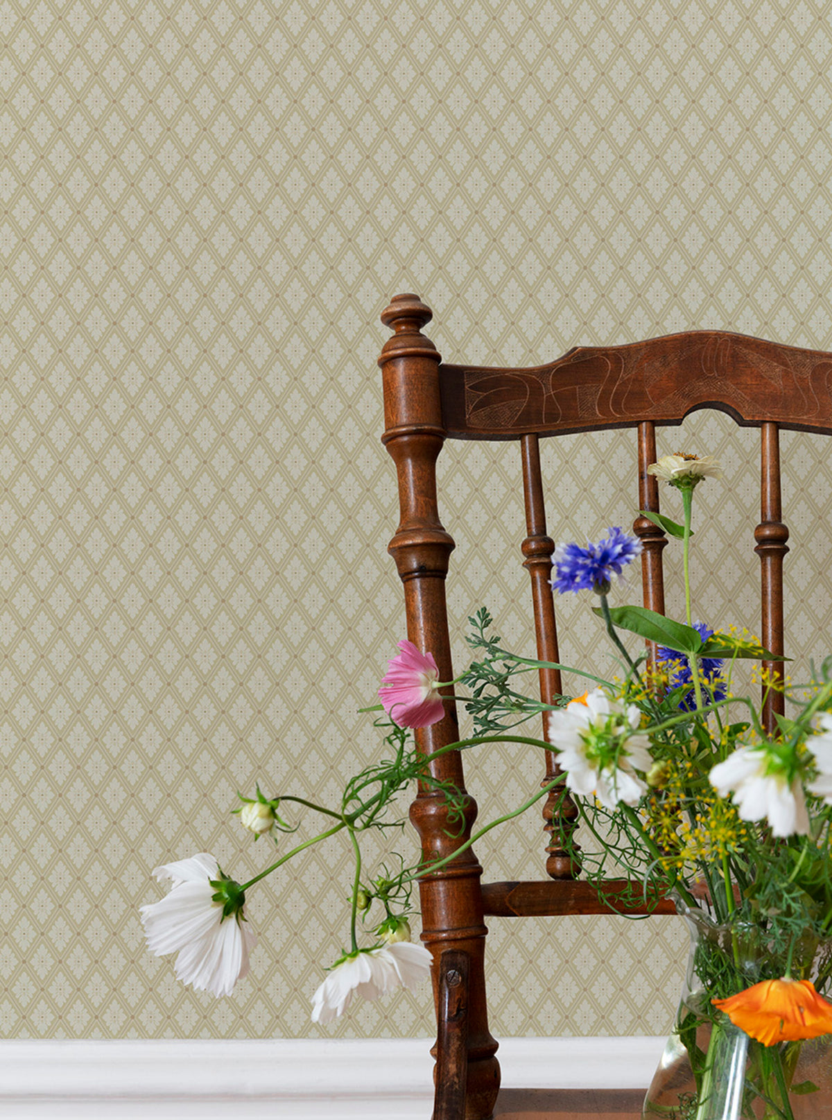 Sample - Selma Diamond Wallpaper - Vanilla