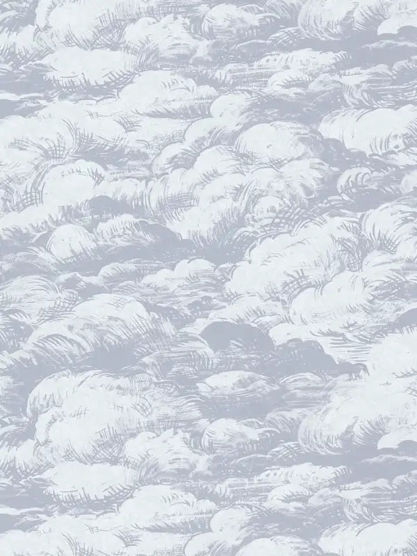 Cloudy Cloud Wallpaper - Grey