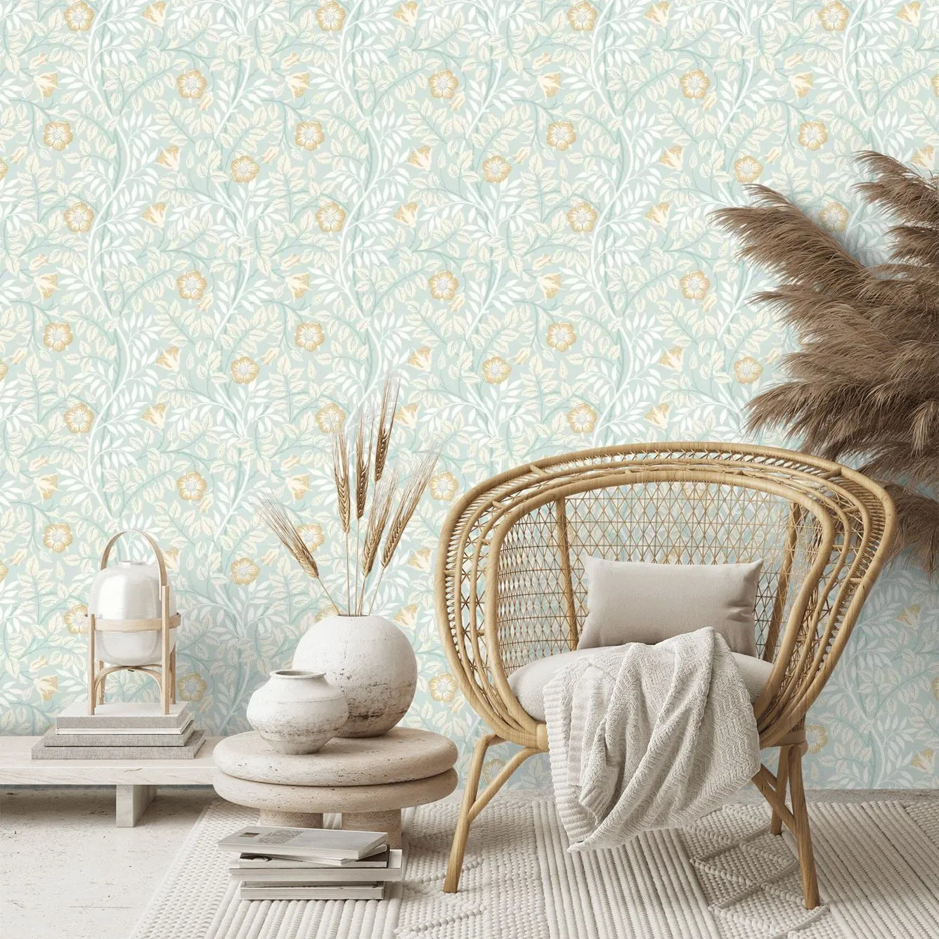 Rosehip Trail Wallpaper - Ohpopsi - Seafoam