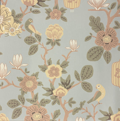 Tokyo Tea Party Wallpaper - Whispering Blue