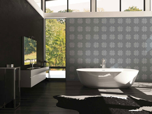 Paisley Block Heavy Weight Wallpaper - Grey