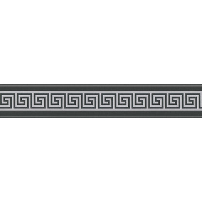 Metallic Meander Border - Black and Silver - Self Adhesive