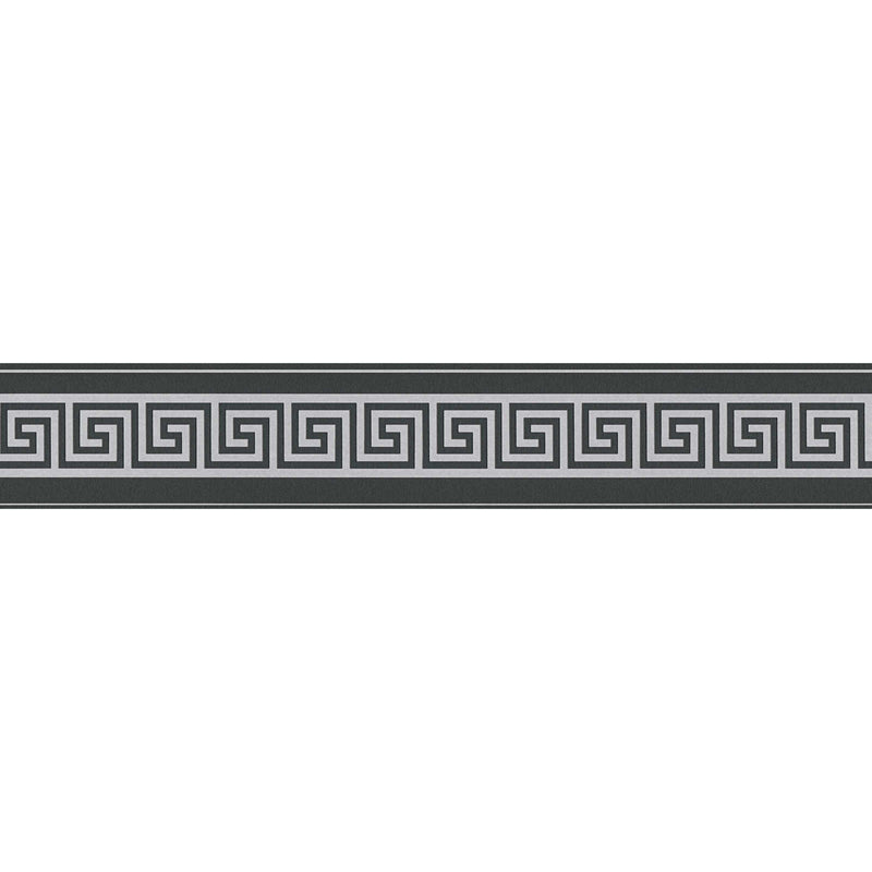 Metallic Meander Border - Black and Silver - Self Adhesive