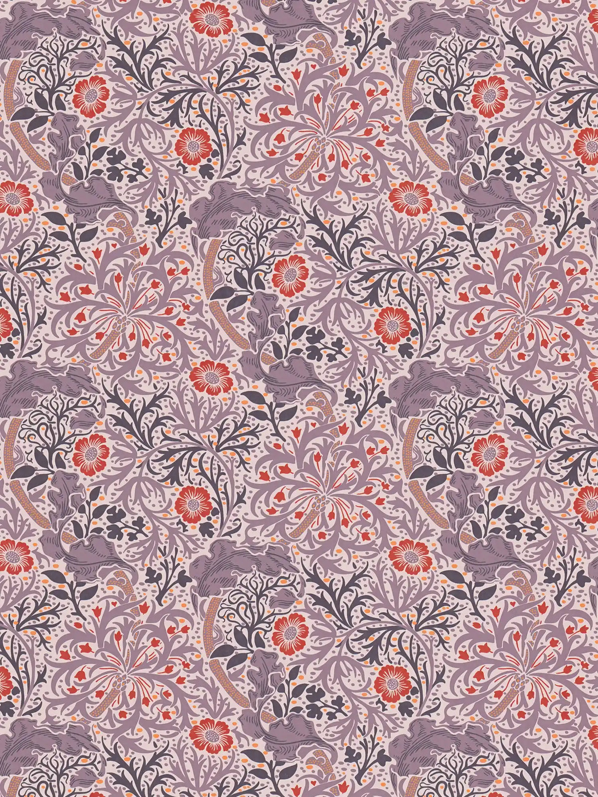 Sample - Seaweed Wallpaper - Red/Purple