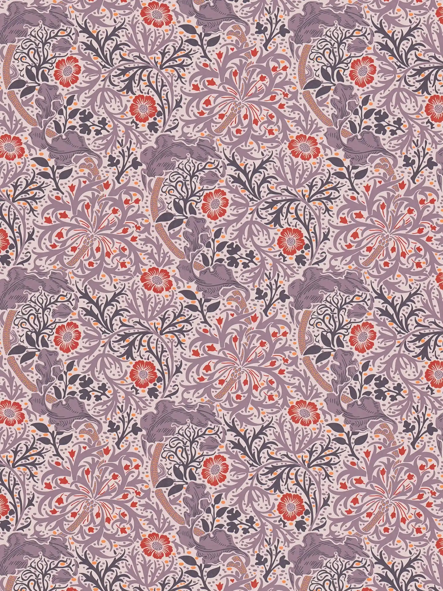 Sample - Seaweed Wallpaper - Red/Purple