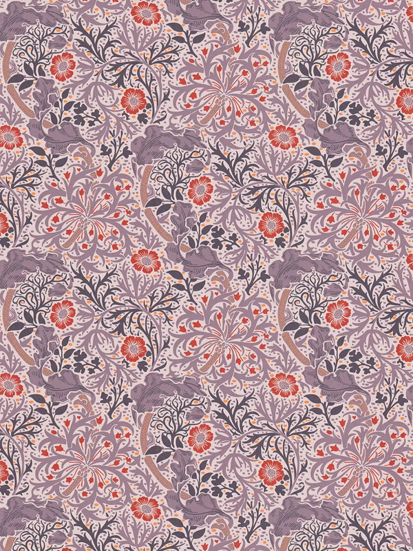 Sample - Seaweed Wallpaper - Red/Purple